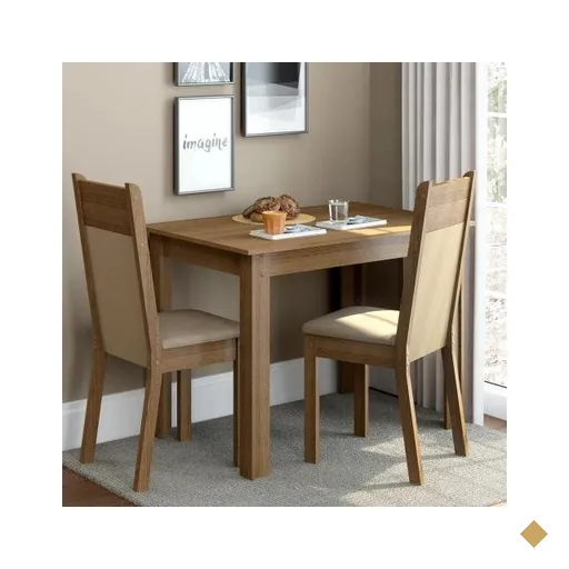 Conjunto Sala de Jantar Madesa Lola Mesa Tampo de Madeira com 2 Cadeiras