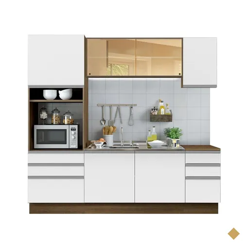 Cozinha Completa Madesa Karen 6 Portas 6 Gavetas (Sem Tampo e Pia)