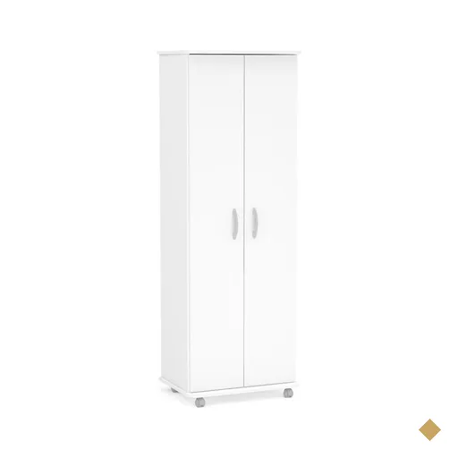 Armário Multiuso 2 Portas 9 Prateleiras Alto Limeira Branco Bp - Politorno
