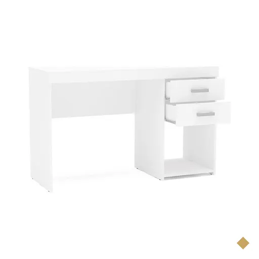 Mesa Para Computador Malta 2 Gavetas Branco Bp - Politorno