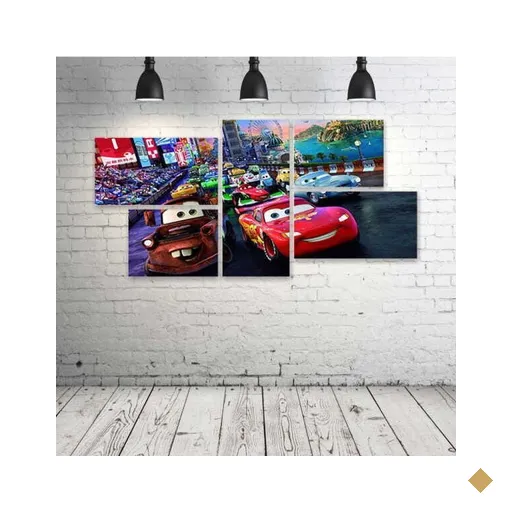 Quadro Decorativo - Cars-the-filme - Composto de 5 Quadros