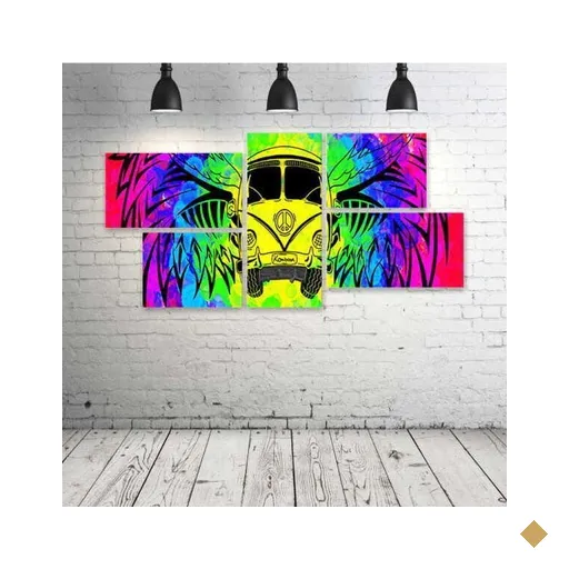 Quadro Decorativo - Kombi-Colored - Composto de 5 Quadros