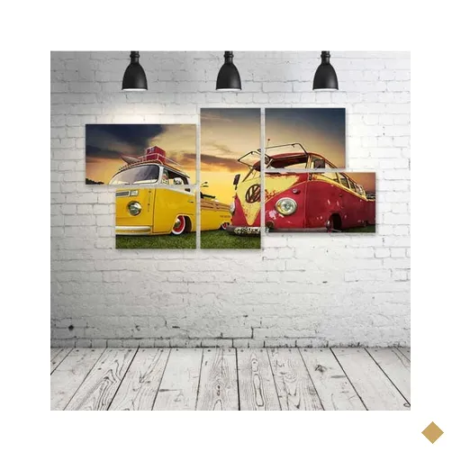 Quadro Decorativo - Kombis-Vintage - Composto de 5 Quadros