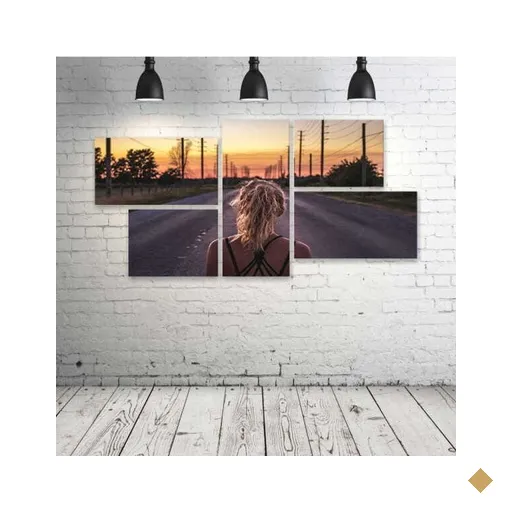 Quadro Decorativo - Girl-Running-Jogging-Working-Out - Composto de 5 Quadros