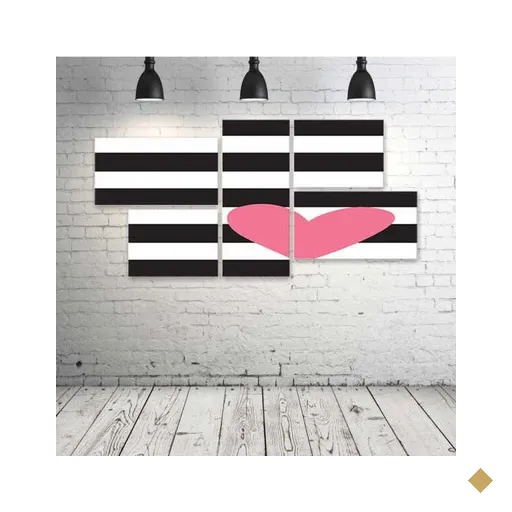 Quadro Decorativo - Coração - Composto de 5 Quadros