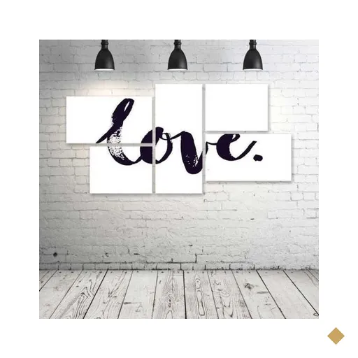 Quadro Decorativo - Love-(6)2 - Composto de 5 Quadros