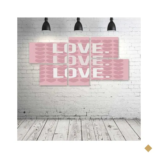 Quadro Decorativo - Love - Composto de 5 Quadros