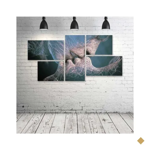 Quadro Decorativo - Love-Face-Line - Composto de 5 Quadros
