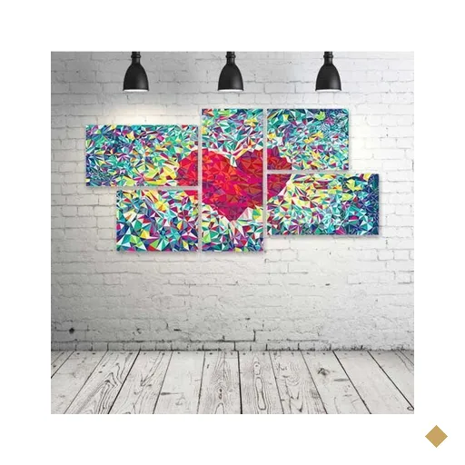 Quadro Decorativo - Love-Heat - Composto de 5 Quadros