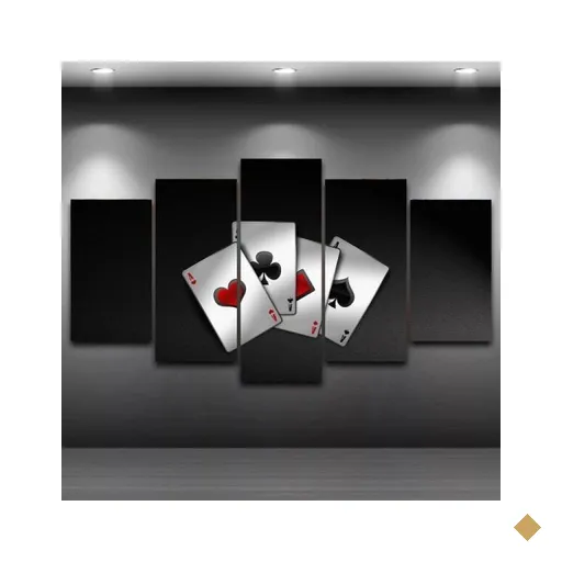 Quadro Mosaico 5 Peças Mdf 6Mm Poker 17