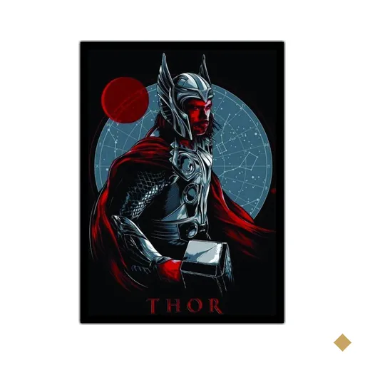Quadro Decorativo Thor Super Heróis Com Moldura G4