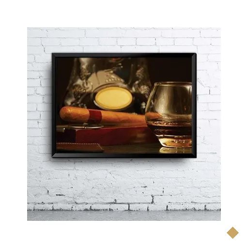 Quadro Charuto E Whisky 2 A4