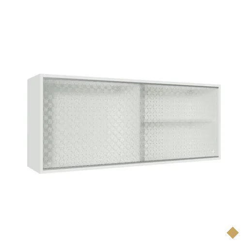 Armário De Cozinha Aéreo 100% MDF 2 Portas de Correr de Vidro Branco Acordes…