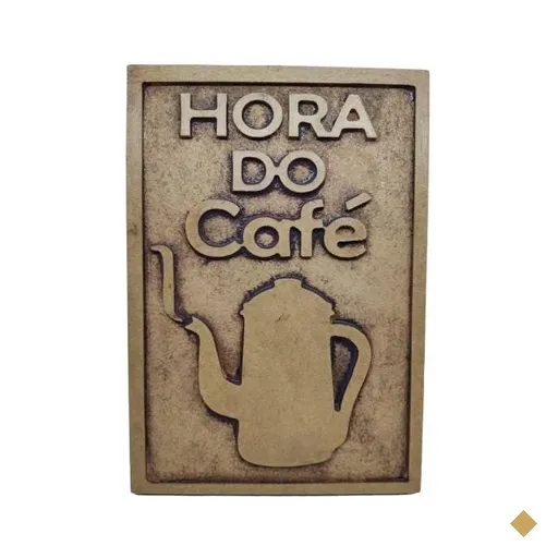 Placa Entalhada Hora Do Café Recorte Mdf