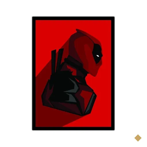 Quadro Decorativo Super Heróis Deadpool Nerdy Geek Moldura 1