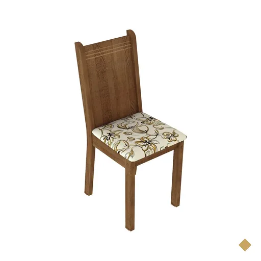 Kit 6 Cadeiras 4290 Madesa - Rustic/Lírio Bege