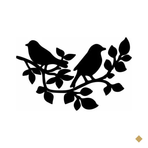 Quadro Decorativo Ecograph Passarinhos Em MDF Preto