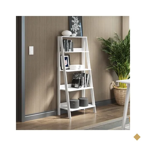 Estante Escada para Livros com 4 Prateleiras, Madesa - Branco