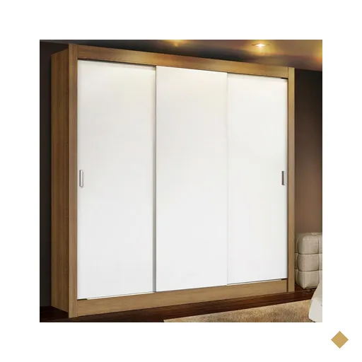 Guarda Roupa de Casal Madesa Lyon Plus 3 Portas de Correr 4 Gavetas