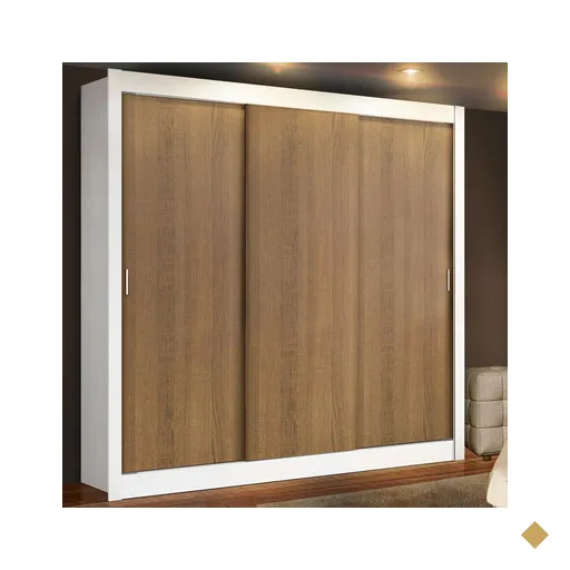 Guarda Roupa de Casal Madesa Lyon 3 Portas de Correr 2 Gavetas