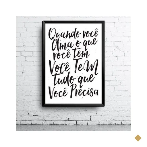 Quadro Quando Você Ama A4