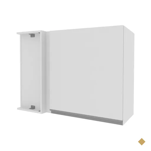 Armário De Cozinha Aéreo de Canto 100% MDF Porta Branco Brilho Acordes Madesa