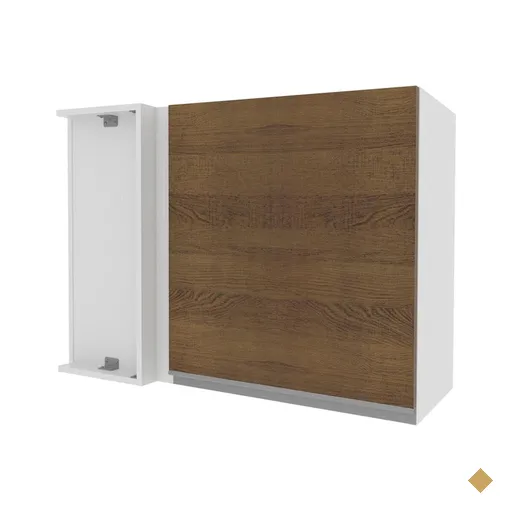 Armário De Cozinha Aéreo de Canto 100% MDF 1 Porta Branco/Rustic Acordes…
