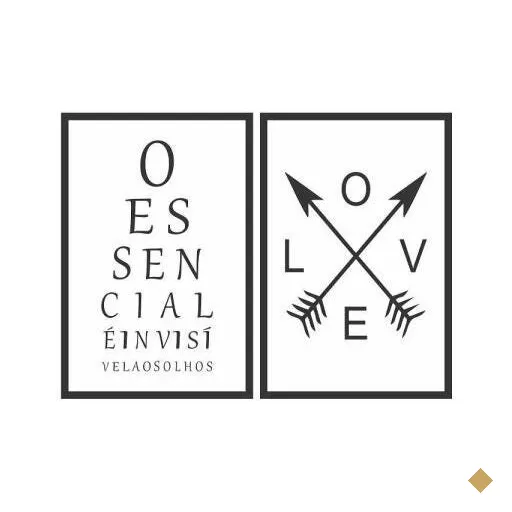 Quadro 40X60 - Kit 6 - 2 Quadros Love E Essencial