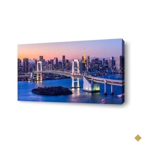 Quadro Rainbow Bridge Tokyo 80X40Cm Borda Infinita O021