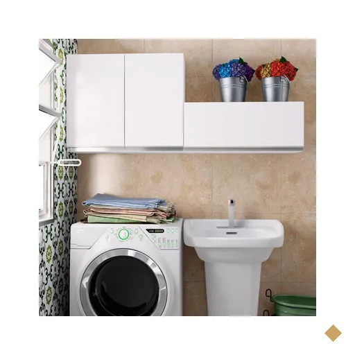 Kit Área De Serviço Madesa Acordes Glamy 100% MDF com 2 Armários Aéreos