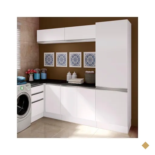 Kit Área De Serviço Madesa Acordes Glamy 100% MDF com Armário, Gaveteiro e…