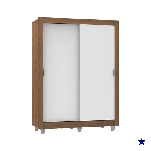 Guarda-Roupa Solteiro Madesa Denver 2 Portas de Correr com Pés
