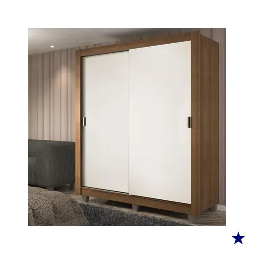Guarda-Roupa Solteiro Madesa Dallas Plus 2 Portas de Correr 4 Gavetas com Pés