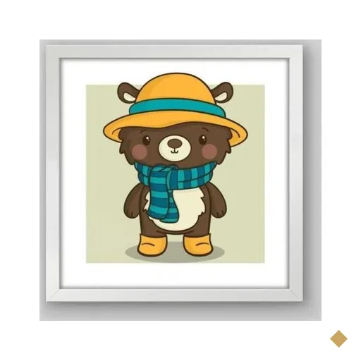 Quadro Infantil Inverno I - 20x20cm - Moldura Padrão Branco