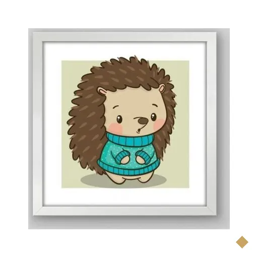Quadro Infantil Inverno III - 40x40cm - Moldura Caixa Branco