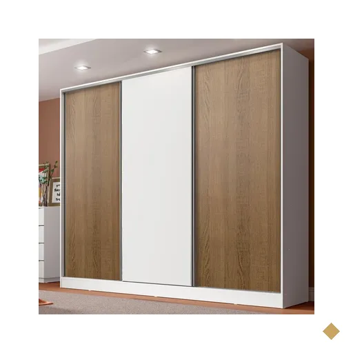 Guarda Roupa Casal 100% MDF Madesa Royale 3 Portas de Correr -…
