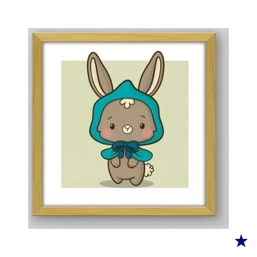 Quadro Infantil Inverno - 30x30cm - Moldura Caixa Madeira