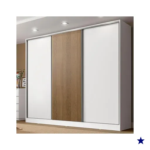 Guarda Roupa Casal 100% MDF Madesa Royale 3 Portas de Correr -…