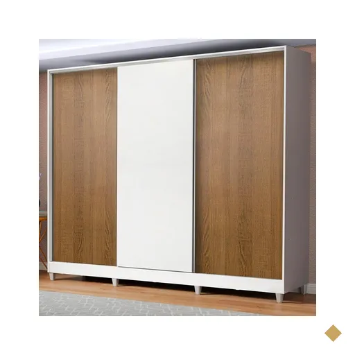 Guarda Roupa Casal 100% MDF Madesa Royale 3 Portas de Correr com Pés -…