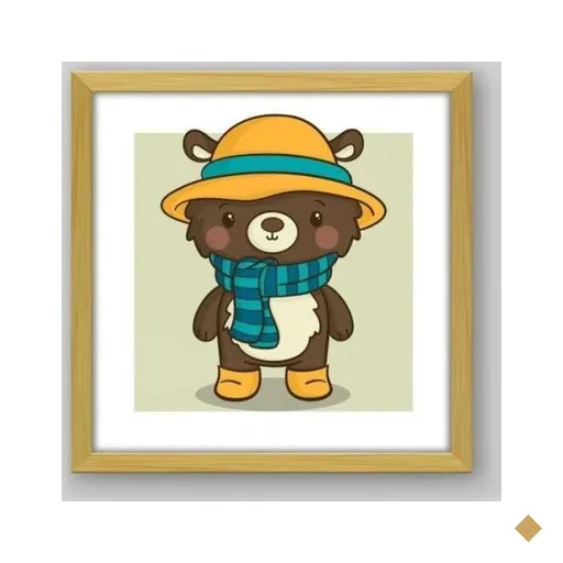 Quadro Infantil Inverno I - 30x30cm - Moldura Caixa Madeira