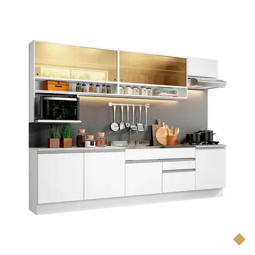 Cozinha Completa Madesa Verona com Armário e Balcão (Sem Tampo e Pia)