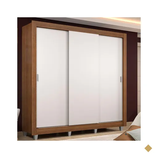 Guarda Roupa Casal Madesa Lyon 3 Portas de Correr 2 Gavetas com Pés