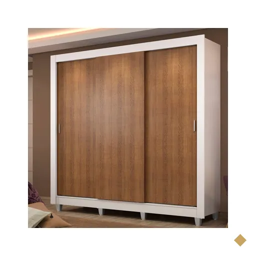 Guarda Roupa Casal Madesa Lyon Plus 3 Portas de Correr 4 Gavetas com Pés