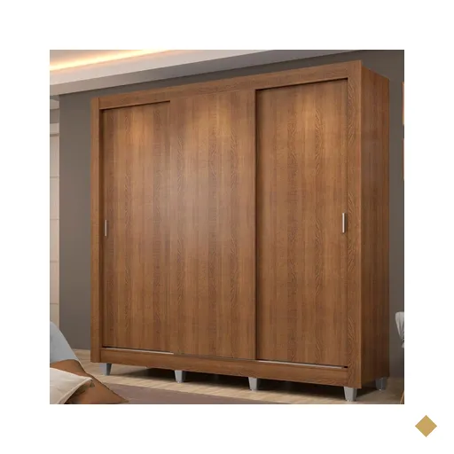 Guarda Roupa Casal Madesa Lyon 3 Portas de Correr 4 Gavetas com Pés