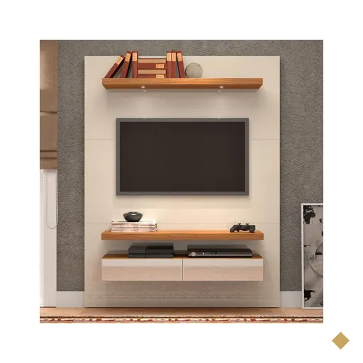 Painel Para Tv Até 55 Polegadas 2 Gavetas Tb106e Off White/freijó - Dalla…