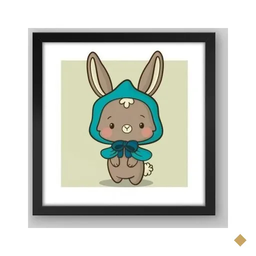 Quadro Infantil Inverno - 30x30cm - Moldura Caixa Preto
