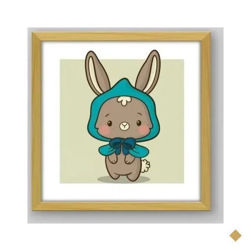 Quadro Infantil Inverno - 20x20cm - Moldura Padrão Madeira