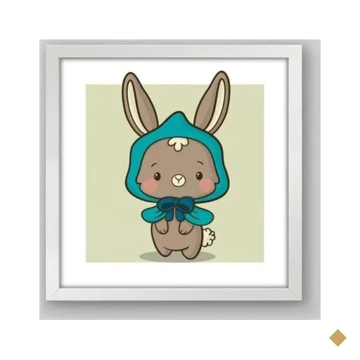 Quadro Infantil Inverno - 60x60cm - Moldura Caixa Branco