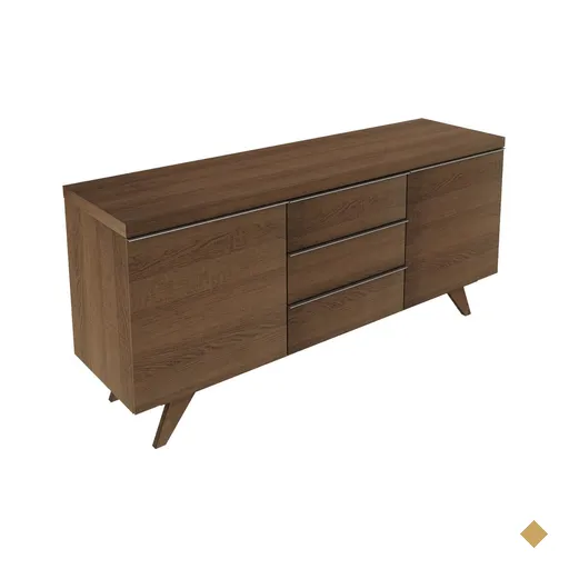 Buffet Aparador Madesa 3 Gavetas e 2 Portas com Pés - Rustic