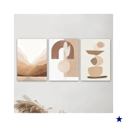 Kit 3 Placas Decorativas Abstrato Terracota 20x30